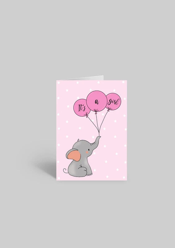 Its a Girl Elephant | A5 Greeting Card