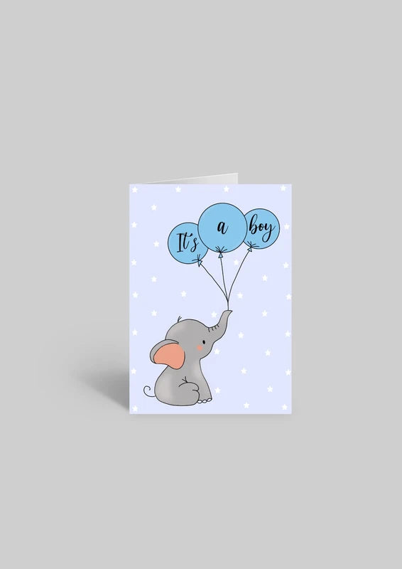 Its a Boy Elephant | A5 Greeting Card